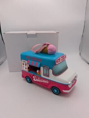 Brightly Colored Ice Cream Truck Resin Birdhouse 6.5" x 8.5" MIB